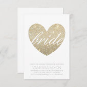 Vrijgezellenfeest uitnodigen | Heart Fab Bride-scr Kaart (Voorkant / Achterkant)