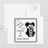 vrijgezellenfeest uitnodigen - Naughty & Nice zwar Uitnodiging Briefkaart (Voorkant / Achterkant)