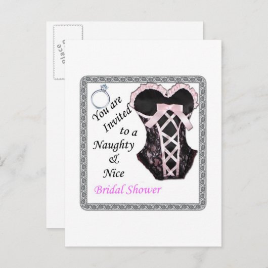 vrijgezellenfeest uitnodigen - Ondeugend & Mooi Ro Uitnodiging Briefkaart (Voorkant / Achterkant)