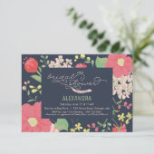 Vrijgezellenfeest Uitnodigen - Tuin, Bloemen, Eleg Kaart (Staand voorkant)