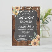 Vrijgezellenfeest Uitnodigen Zonnebloem Hout Bloem Kaart (Staand voorkant)