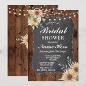 Vrijgezellenfeest Uitnodigen Zonnebloem Hout Bloem Kaart (Voorkant / Achterkant)