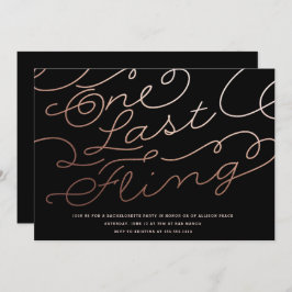 VRIJGEZELLENFEEST UITNODIGING // een laatste fling