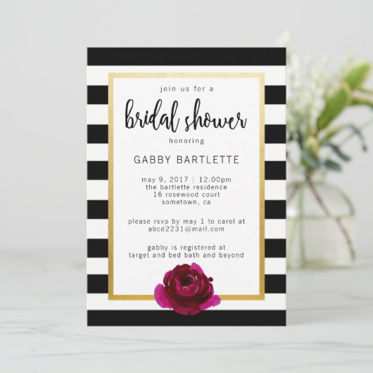 vrijgezellenfeest - Uitnodiging in zwart-wit en in (Staand voorkant)