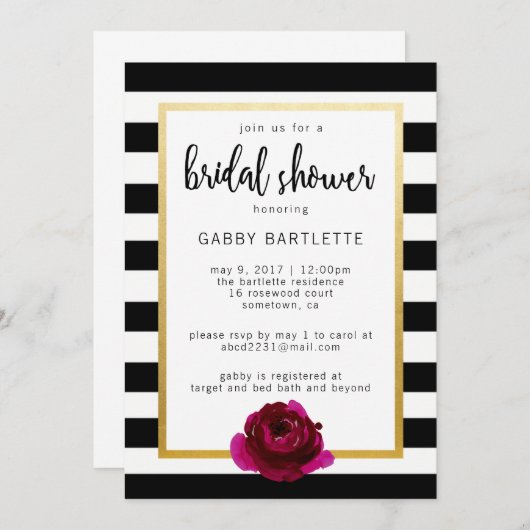 vrijgezellenfeest - Uitnodiging in zwart-wit en in (Voorkant / Achterkant)