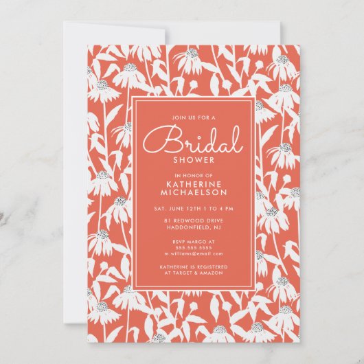 VRIJGEZELLENFEEST | Uitnodiging Oranje Daisy Garde (Voorkant)