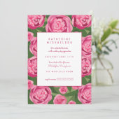 VRIJGEZELLENFEEST | Uitnodiging tot donkerroze pon (Staand voorkant)