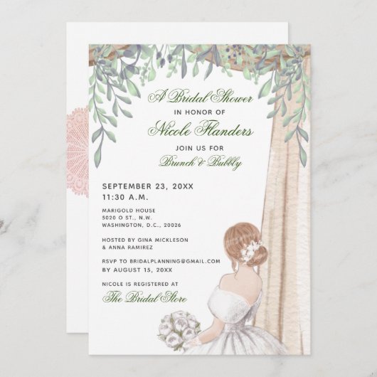 Vrijgezellenfeest - Uitnodiging voor een scherpe d (Voorkant / Achterkant)