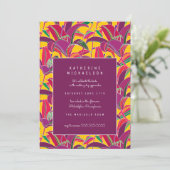 VRIJGEZELLENFEEST | Uitnodiging voor Paarse tijger (Staand voorkant)