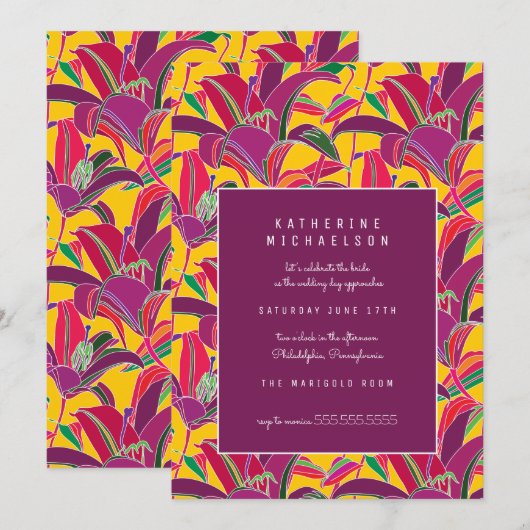 VRIJGEZELLENFEEST | Uitnodiging voor Paarse tijger (Voorkant / Achterkant)