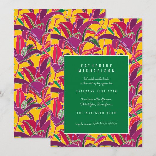 VRIJGEZELLENFEEST | Uitnodiging voor Paarse tijger (Voorkant / Achterkant)