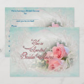 Vrijgezellenfeest-uitnodigingen - Fijne Rozen Kaart (Voorkant / Achterkant)