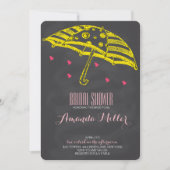 Vrijgezellenfeest Umbrella Chalkboard Uitnodiginge Kaart (Voorkant)