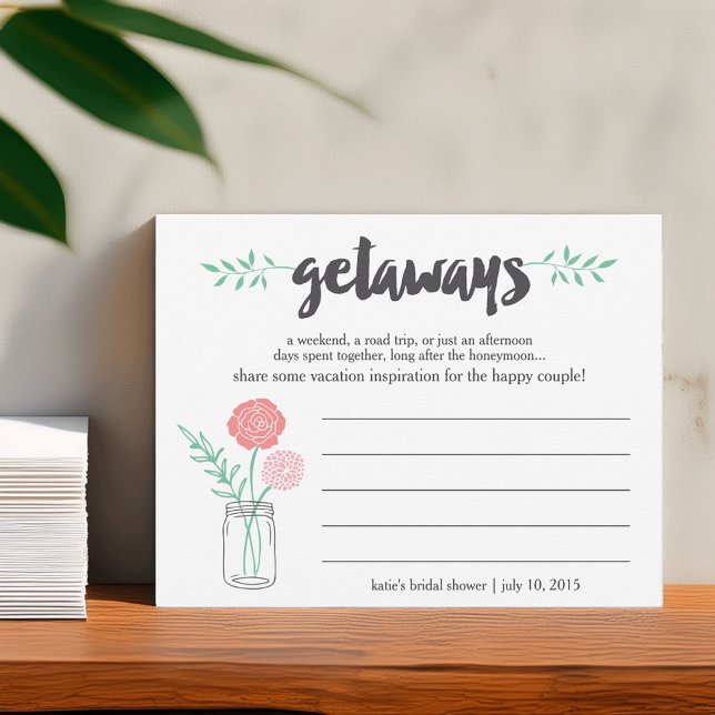 Vrijgezellenfeest Vacation Ideas Kaart | Mason Jar (Creator heeft geüpload)