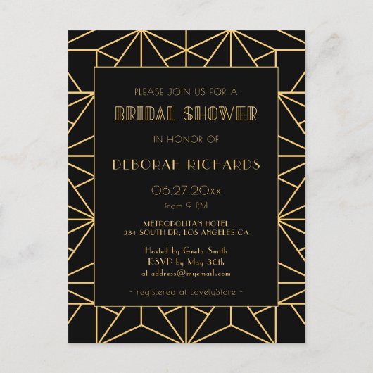 Vrijgezellenfeest van 1920 kunstdeco geometrisch Briefkaart (Voorkant)