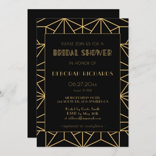  Vrijgezellenfeest van 1920 kunstdeco geometrisch Kaart (Voorkant / Achterkant)