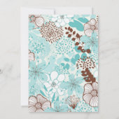 Vrijgezellenfeest van Aqua en bruine Floral Kaart (Achterkant)