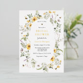 Vrijgezellenfeest van bijen en fijne wilde bloemen folie uitnodiging (Staand Voorkant)