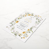 Vrijgezellenfeest van bijen en fijne wilde bloemen folie uitnodiging (Gedraaid)