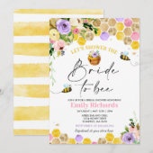 Vrijgezellenfeest van bijen Roze en goudbraad voor Kaart (Voorkant / Achterkant)