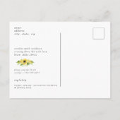 Vrijgezellenfeest van bittere zonnebloemen in de v uitnodiging briefkaart (Achterkant)