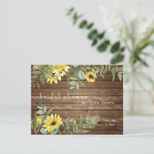 Vrijgezellenfeest van bittere zonnebloemen in de v uitnodiging briefkaart (Staand voorkant)