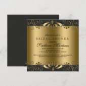 Vrijgezellenfeest van Black & Gold Floral Kaart (Voorkant / Achterkant)