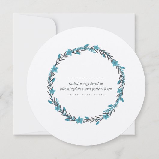 Vrijgezellenfeest van blauwe en winterFloral van C Kaart (Achterkant)