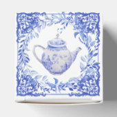 Vrijgezellenfeest van blauwe en witte Floral Bedankdoosjes (Bovenkant)