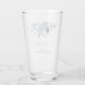 Vrijgezellenfeest van blauwe en witte Floral Drink Glas (Achterkant)