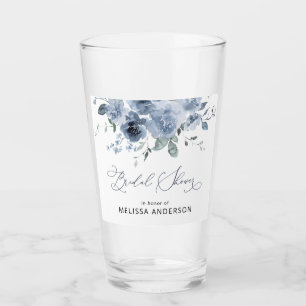 Vrijgezellenfeest van blauwe en witte Floral Drink Glas