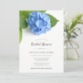 Vrijgezellenfeest van blauwe hydrangea Floral Kaart (Staand voorkant)