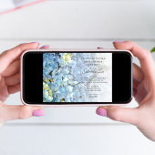 Vrijgezellenfeest van blauwe hydrangea Floral Kaart