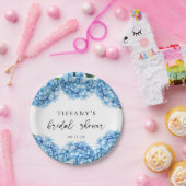 Vrijgezellenfeest van blauwe hydrangea Floral Papieren Bordje (Feest)