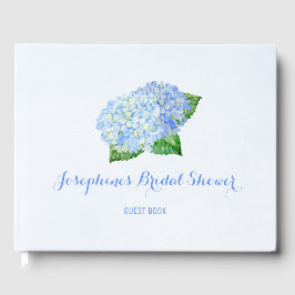 Vrijgezellenfeest van blauwe hydrangea gastenboek
