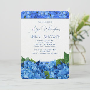 Vrijgezellenfeest van blauwe hydrangea kaart