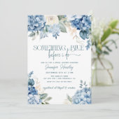 Vrijgezellenfeest van blauwe hydrangea kaart (Staand voorkant)