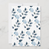 Vrijgezellenfeest van blauwe hydrangea kaart (Achterkant)