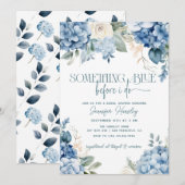 Vrijgezellenfeest van blauwe hydrangea kaart (Voorkant / Achterkant)