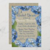 Vrijgezellenfeest van blauwe hydrangea kaart (Voorkant / Achterkant)