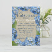 Vrijgezellenfeest van blauwe hydrangea kaart (Staand voorkant)