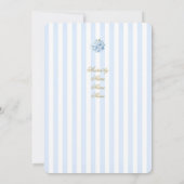 Vrijgezellenfeest van blauwe hydrangea kaart (Achterkant)