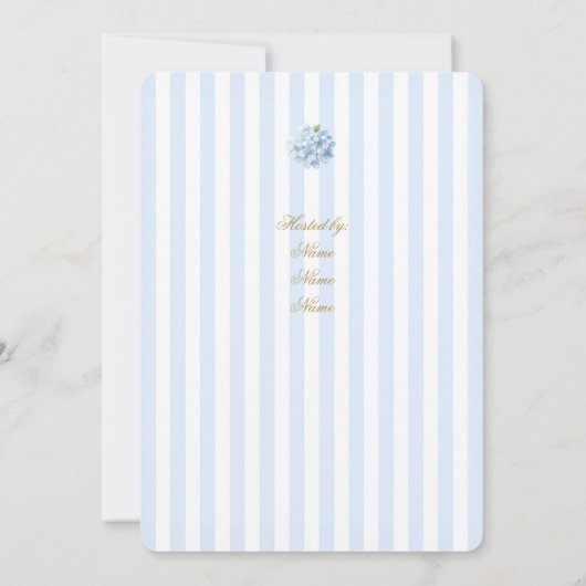 Vrijgezellenfeest van blauwe hydrangea kaart (Achterkant)