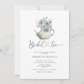 Vrijgezellenfeest van blauwe hydrangeas brudale th kaart (Voorkant)