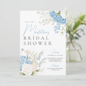 Vrijgezellenfeest van blauwe hydrangeas kaart (Staand voorkant)