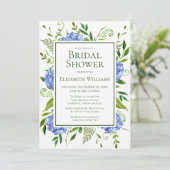 Vrijgezellenfeest van blauwe hydrangeas kaart (Staand voorkant)