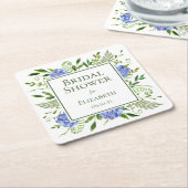 Vrijgezellenfeest van blauwe hydrangeas kartonnen onderzetters (Schuin)