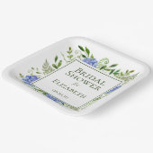 Vrijgezellenfeest van blauwe hydrangeas papieren bordje (Gebogen)