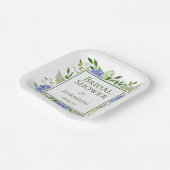 Vrijgezellenfeest van blauwe hydrangeas papieren bordje (Gebogen)