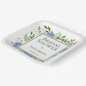 Vrijgezellenfeest van blauwe hydrangeas papieren bordje (Gebogen)